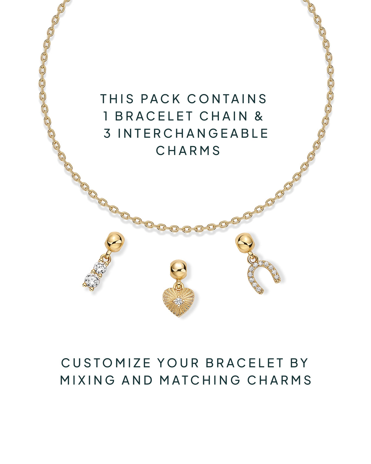 Charm Stack Era Heart & Horseshoe Vibes Bracelet Set