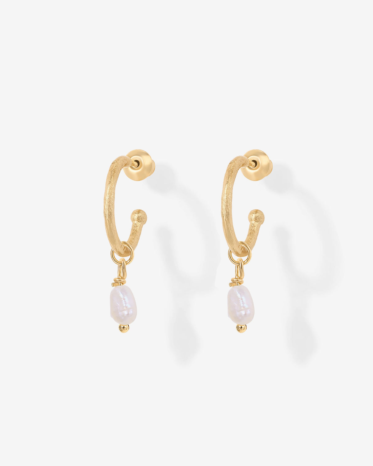 Drop Pearl Hoops