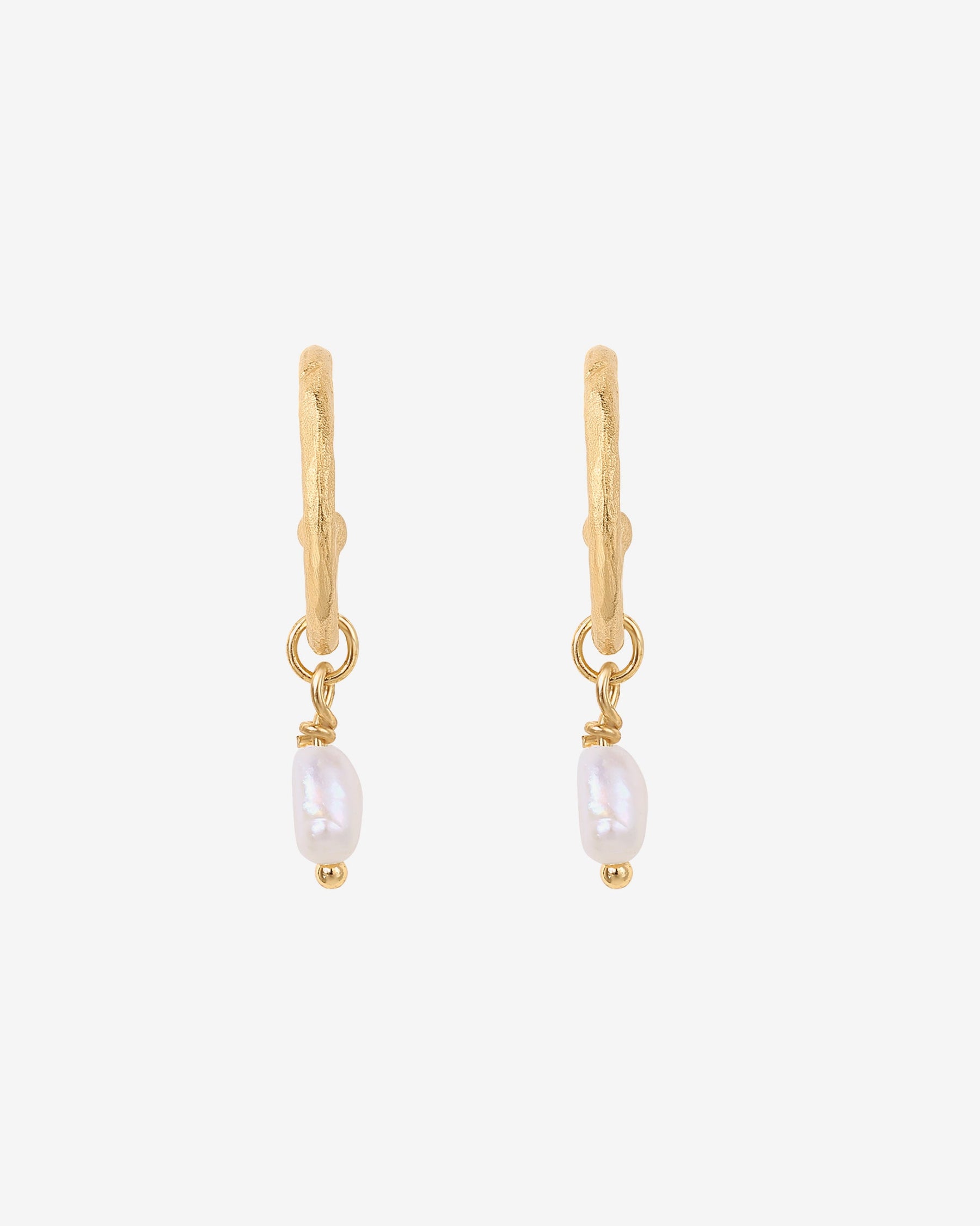 Drop Pearl Hoops