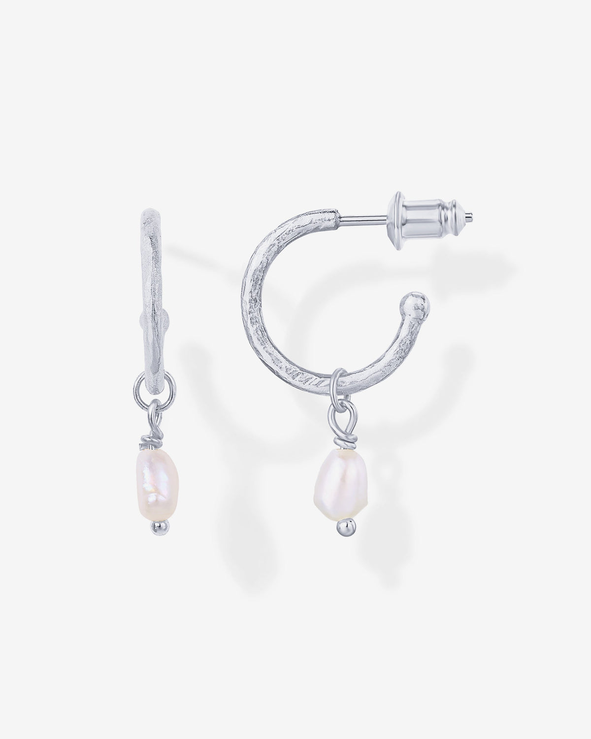Drop Pearl Hoops