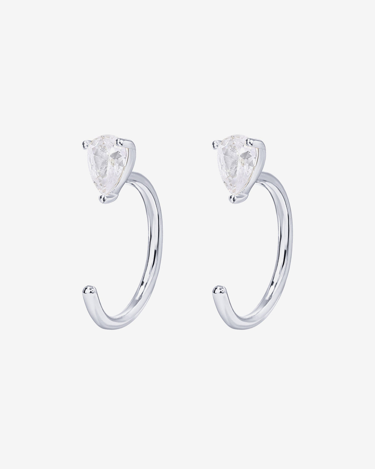 Tear Drop Half Hoop Huggies
