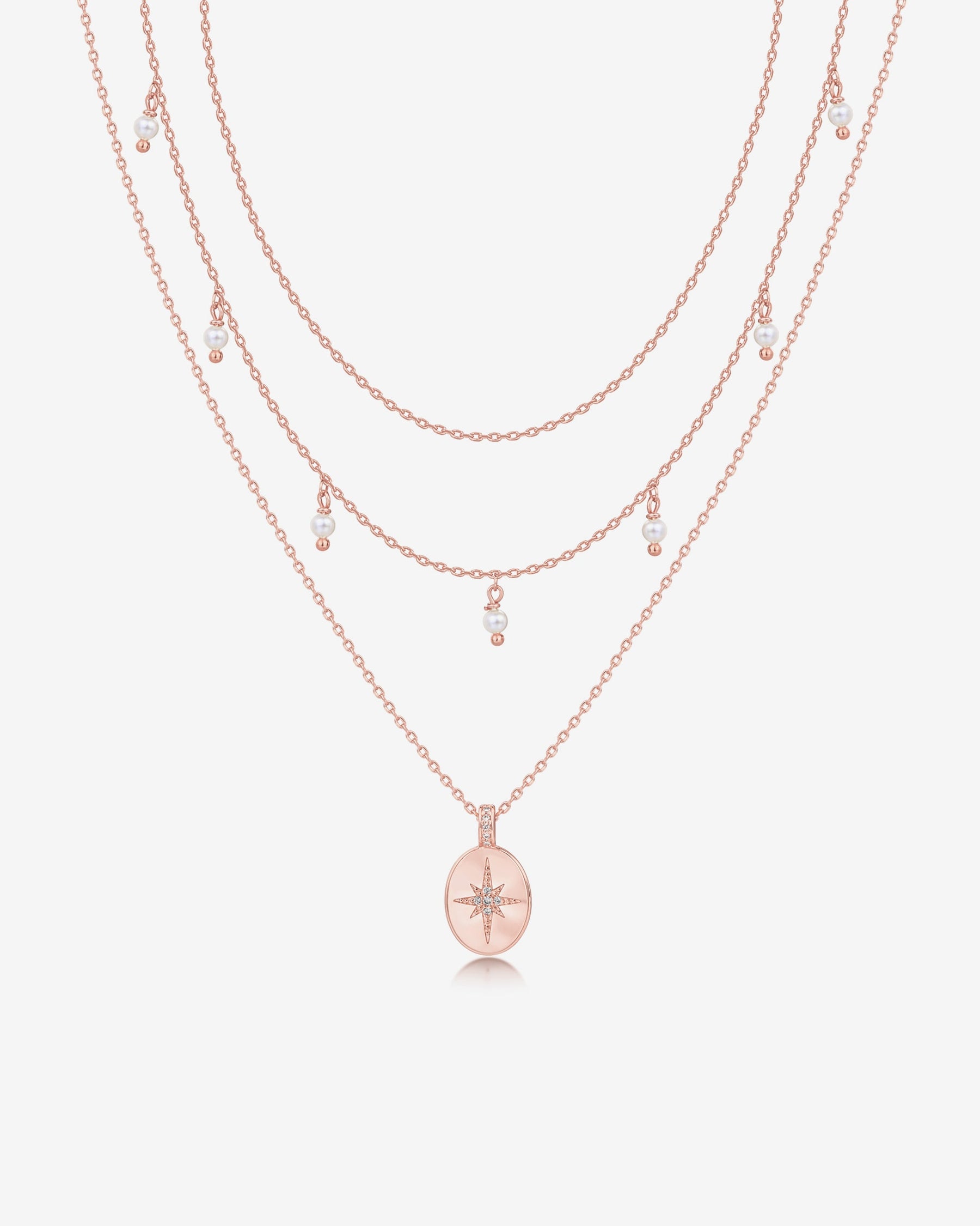 Layered North Star Pendant Necklace