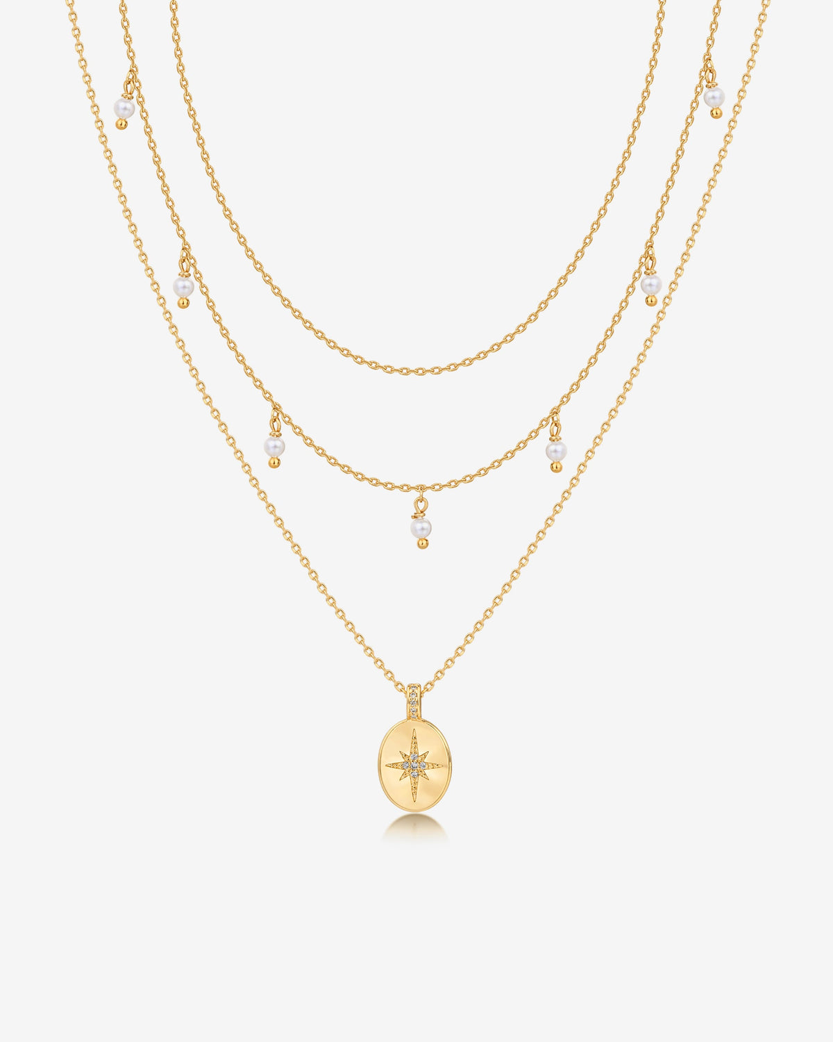 Layered North Star Pendant Necklace