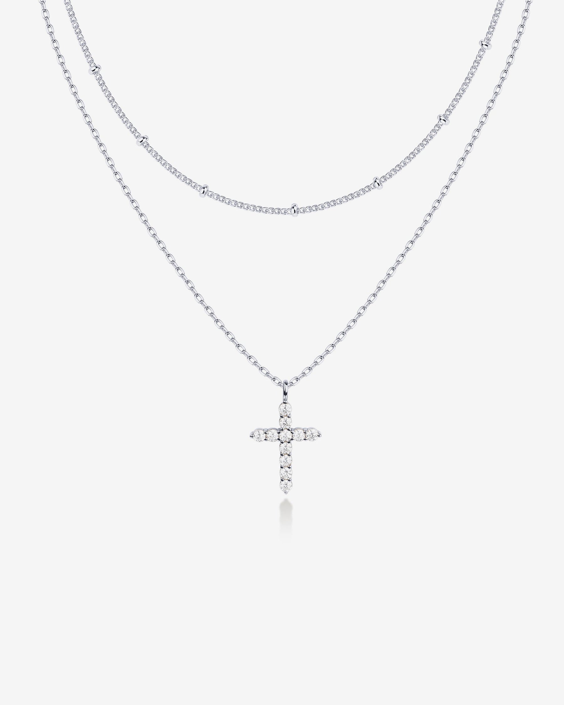 Layered Cross Pendant Necklace