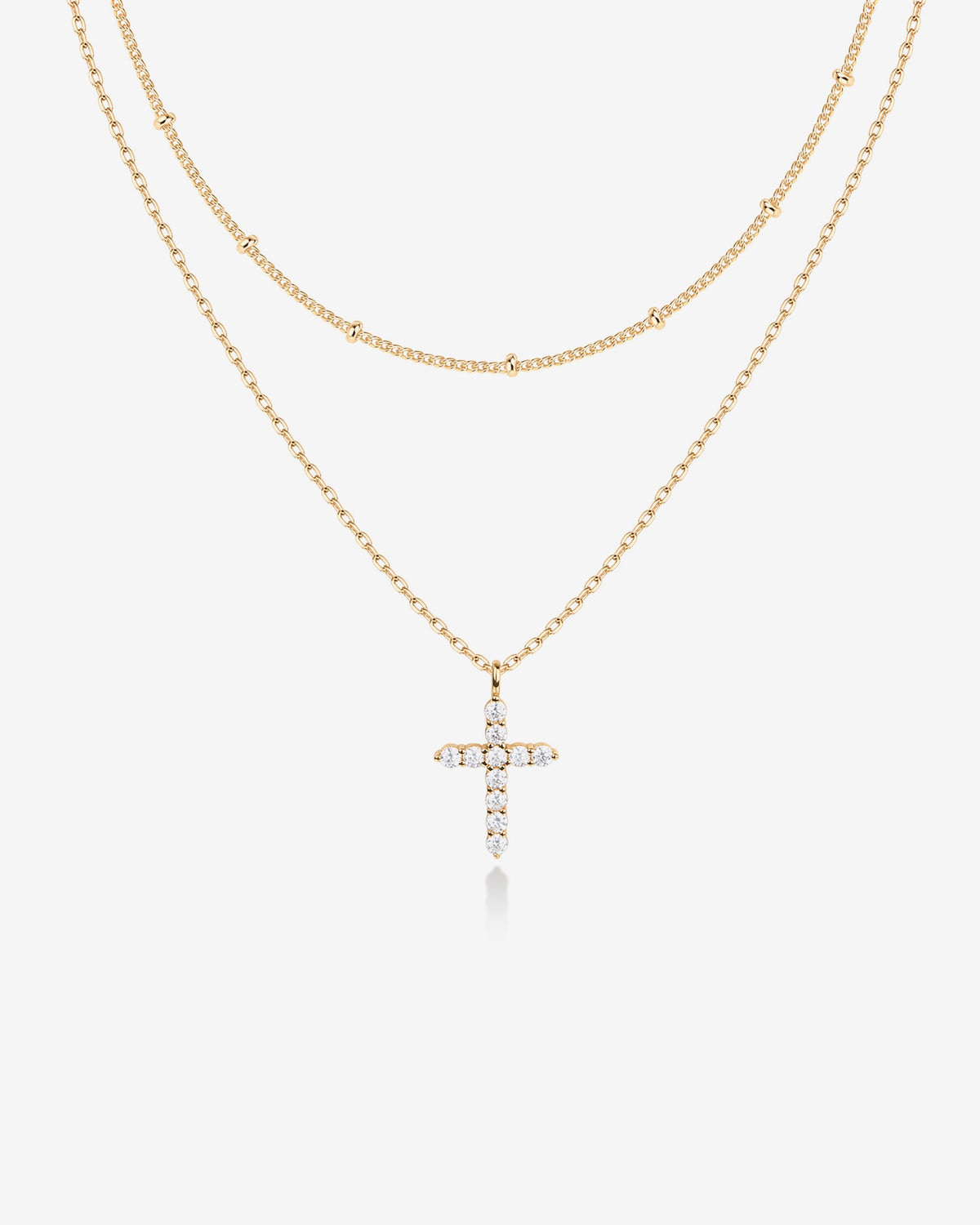 Layered Cross Pendant Necklace
