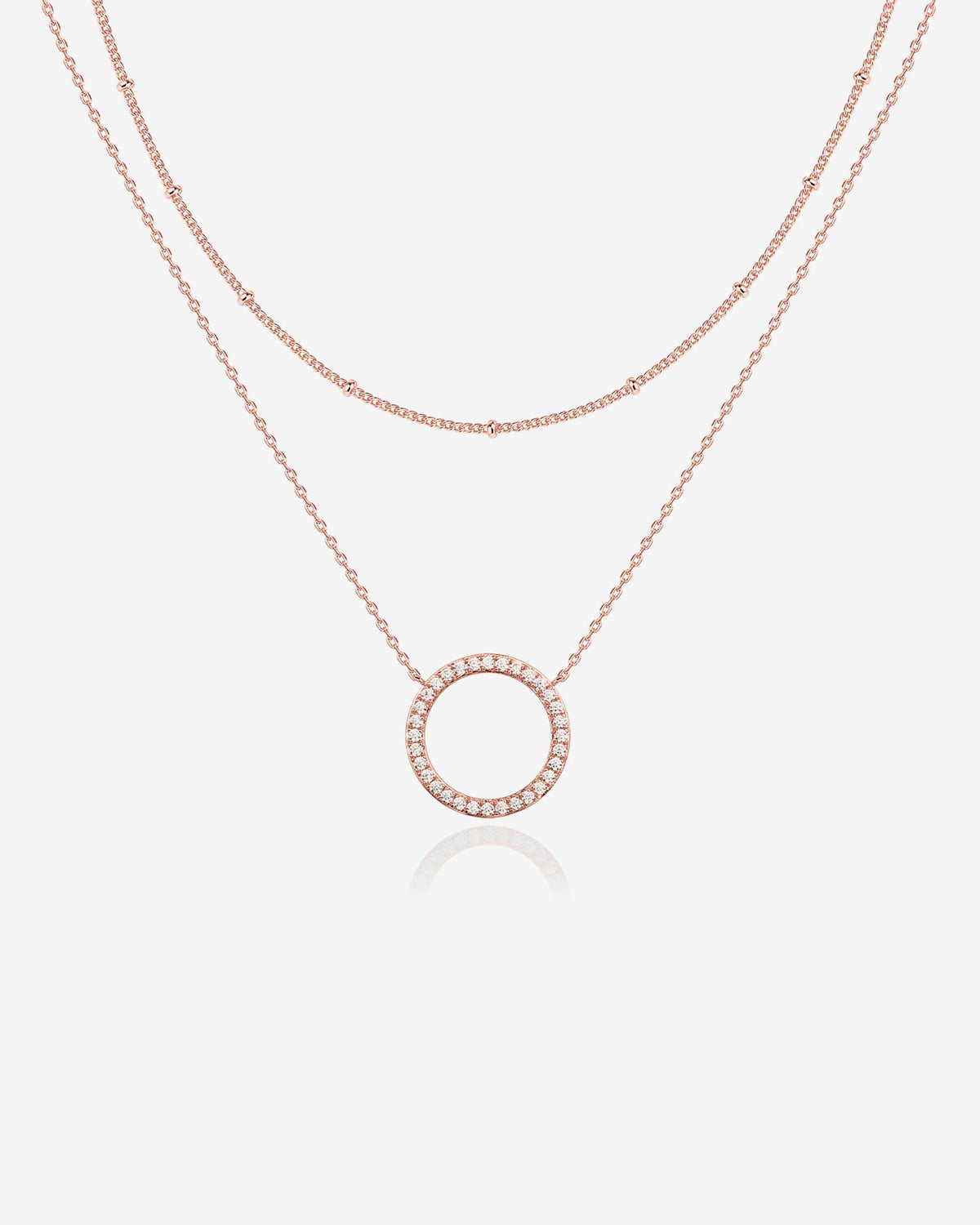 Layered Open Circle Pendant Necklace