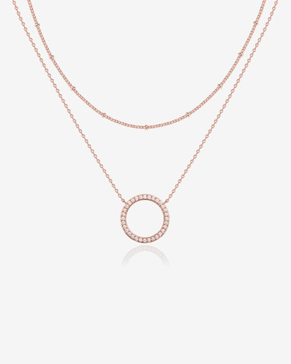 Layered Open Circle Pendant Necklace