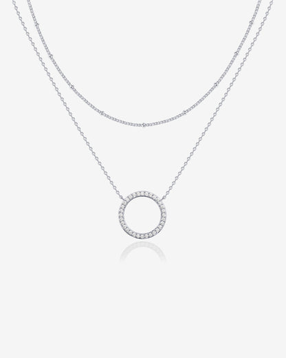 Layered Open Circle Pendant Necklace