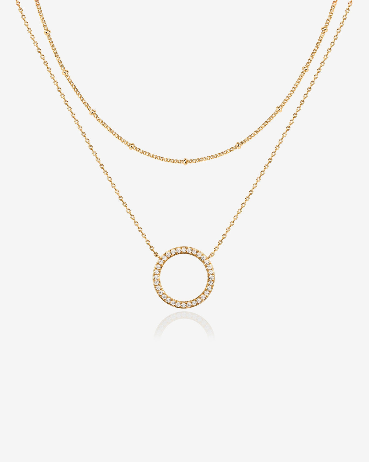 Layered Open Circle Pendant Necklace