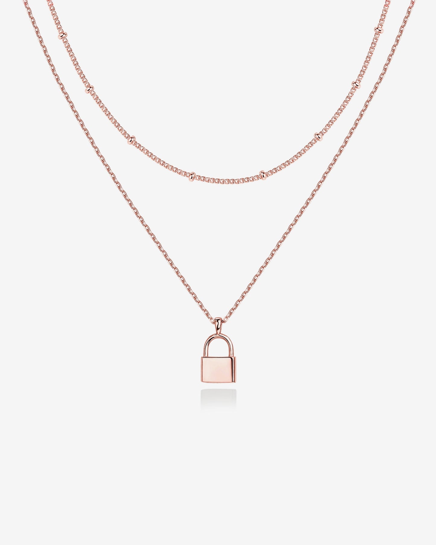 Layered Lock Pendant Necklace