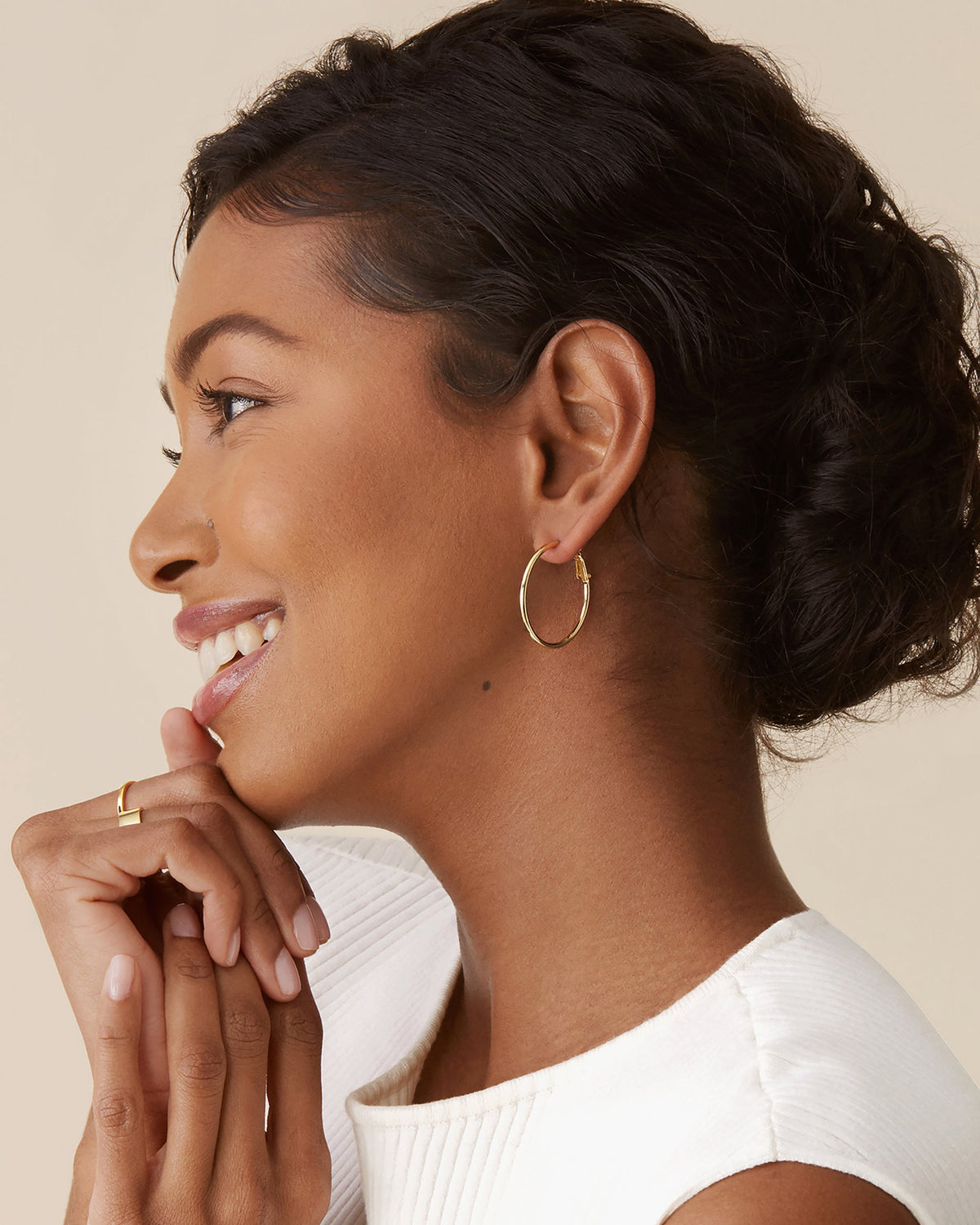 Clasp Back Thin Hoops