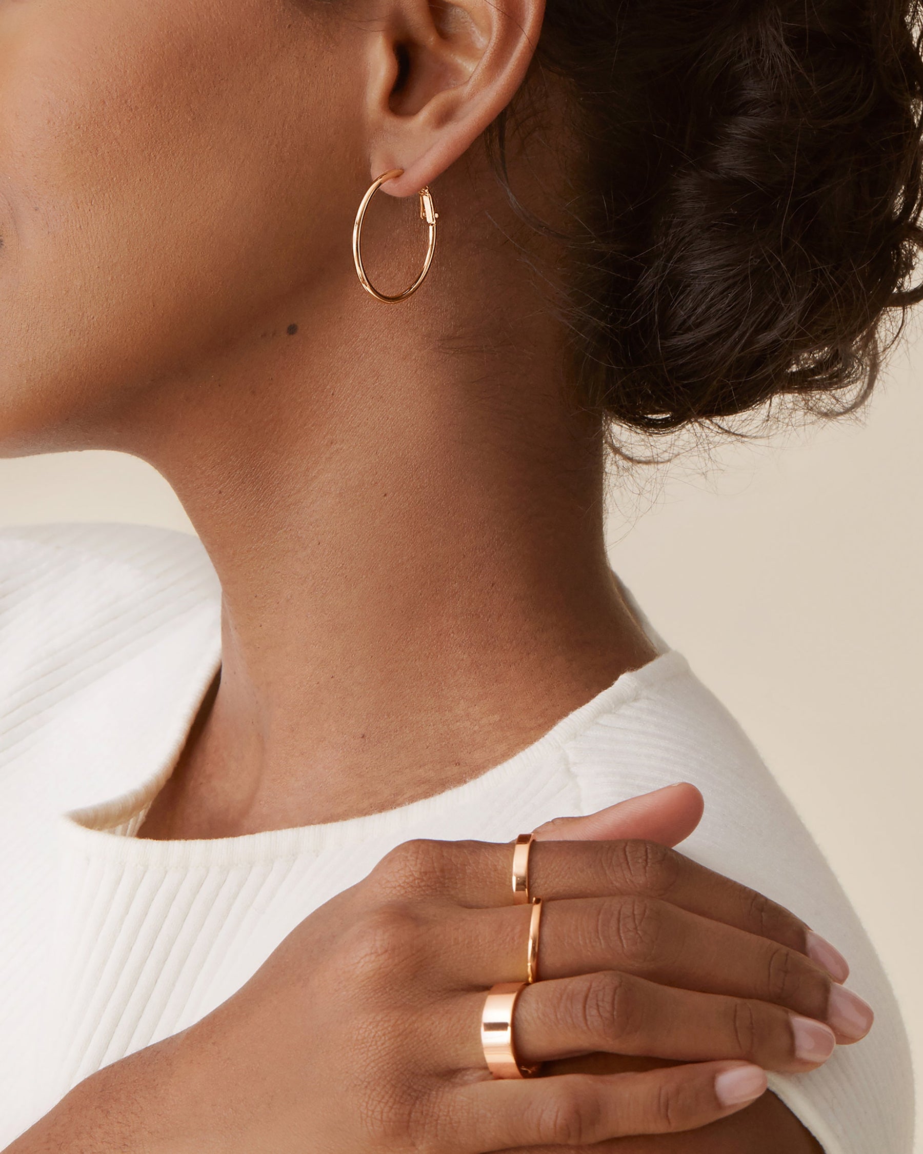 Clasp Back Thin Hoops