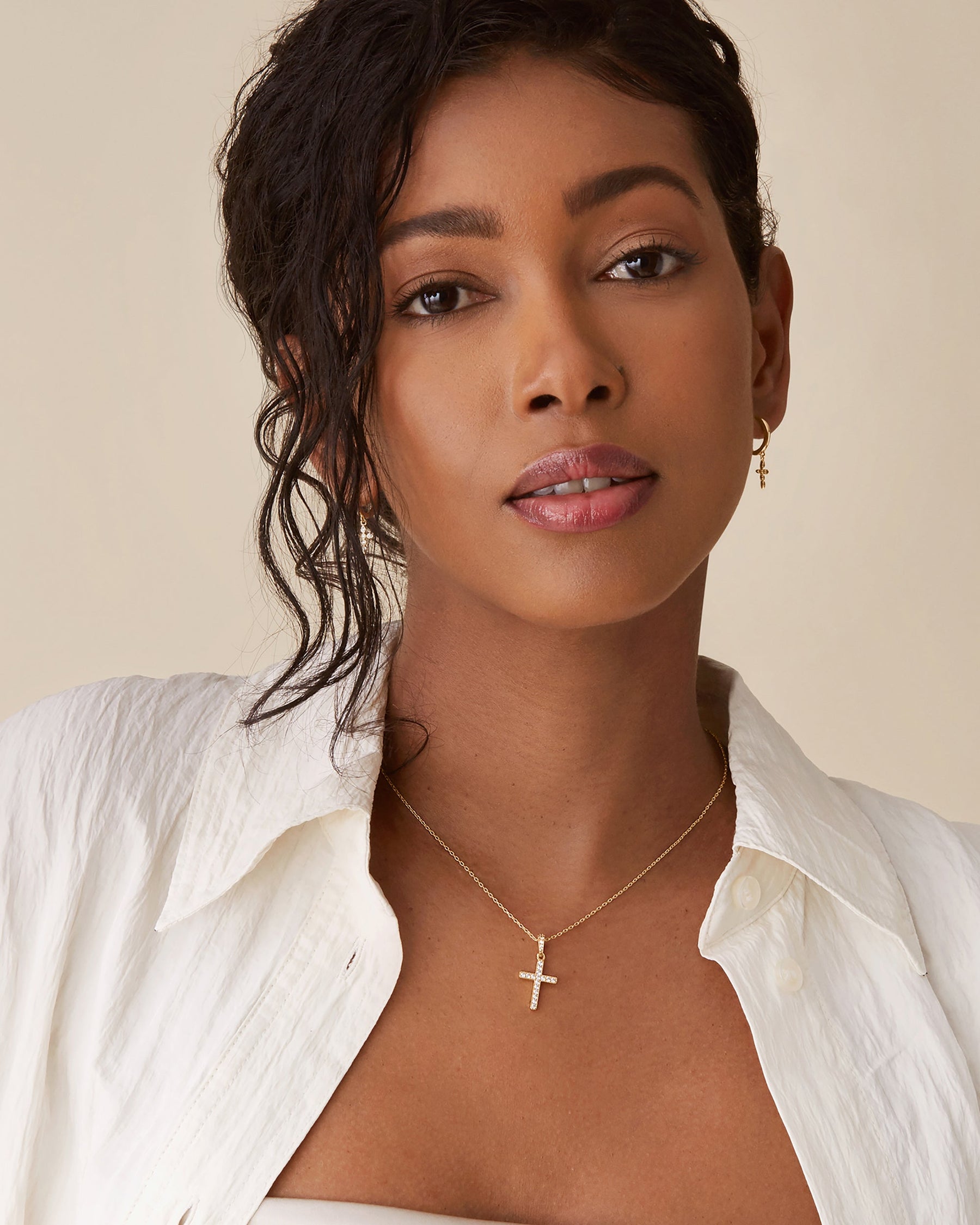 Pavé Cross Necklace