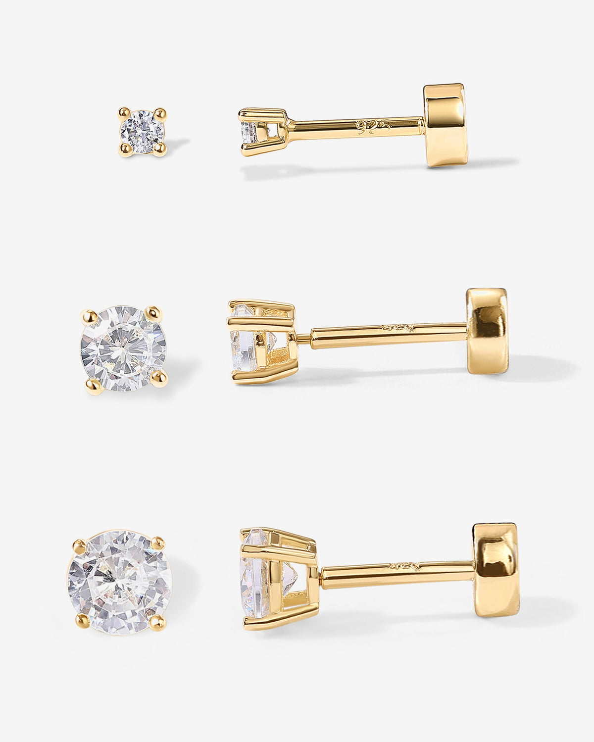 Cubic Zirconia Flat Back Studs