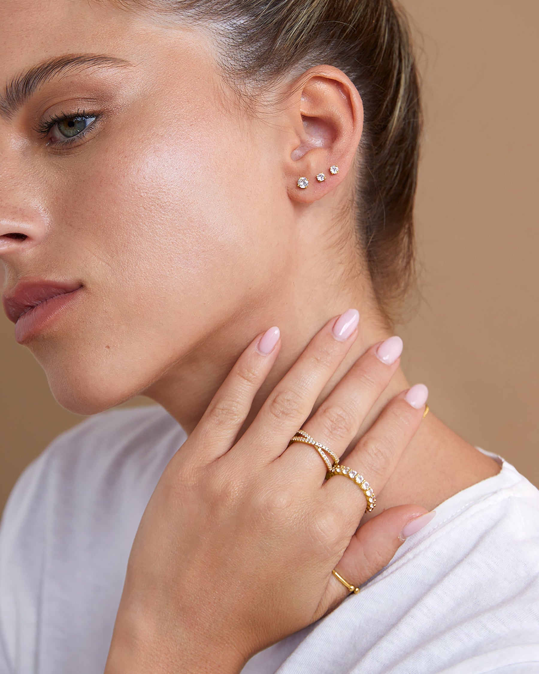 Cubic Zirconia Flat Back Studs