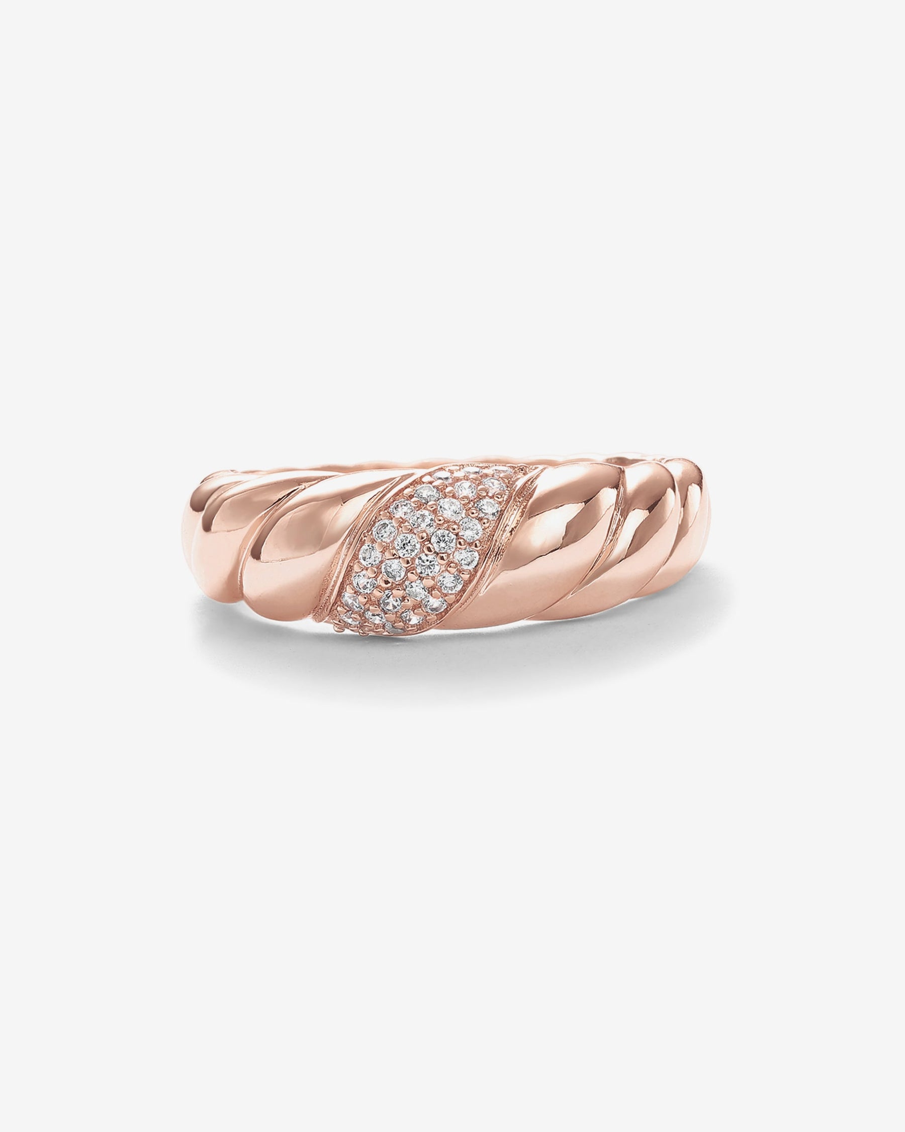 Cubic Zirconia Croissant Ring