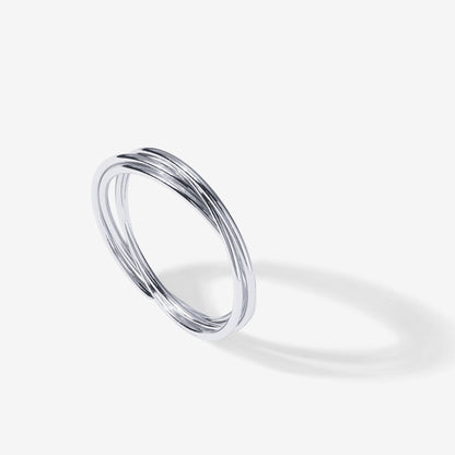 Four Ways Interlocked Anxiety Ring