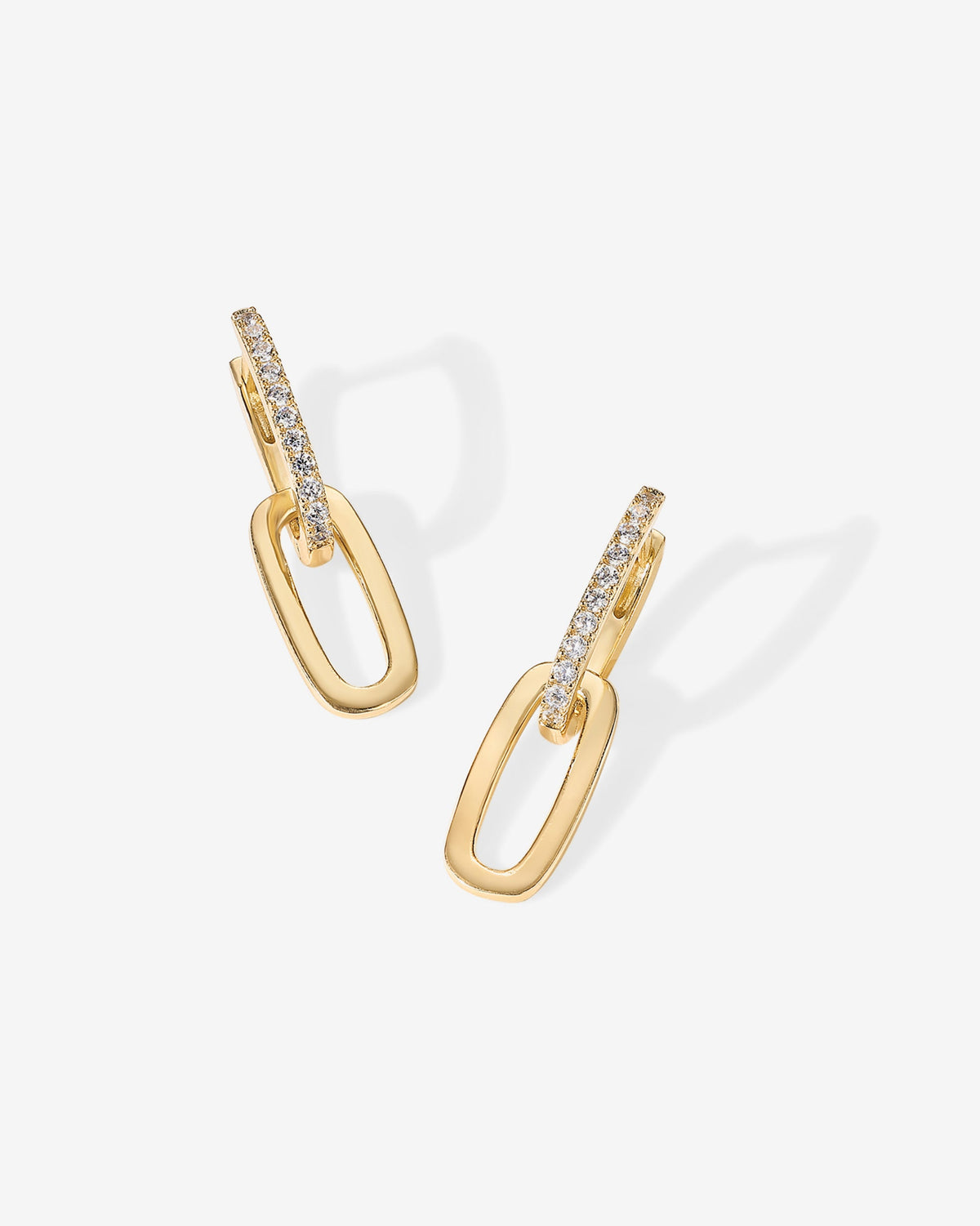 Cubic Zirconia Convertible Paperclip Link Earrings