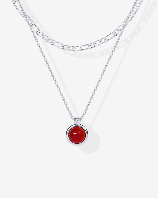 Carnelian & Aventurine Gemstone Layered Necklace