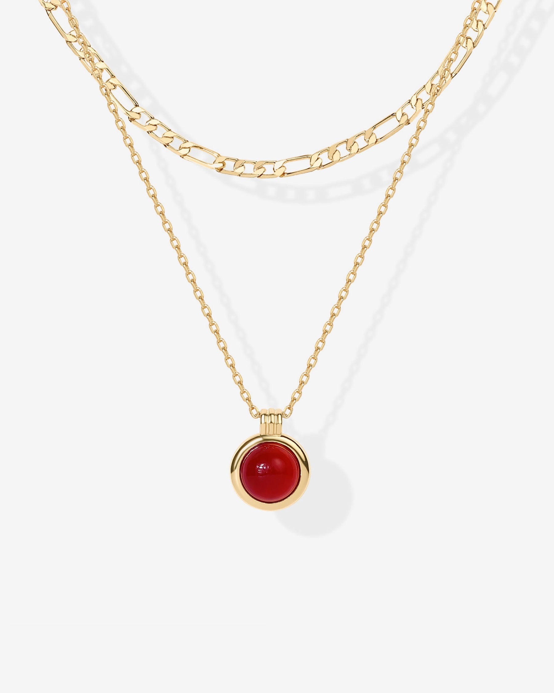 Carnelian & Aventurine Gemstone Layered Necklace
