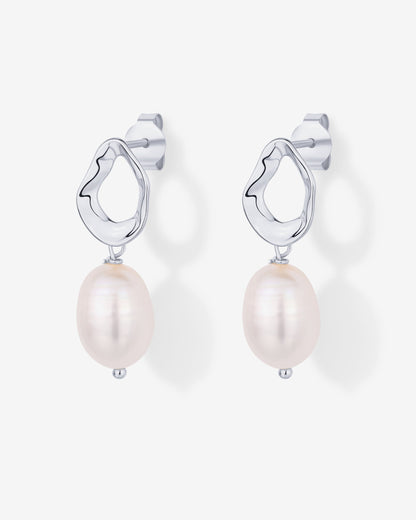 Wavy Pearl Drops Earrings