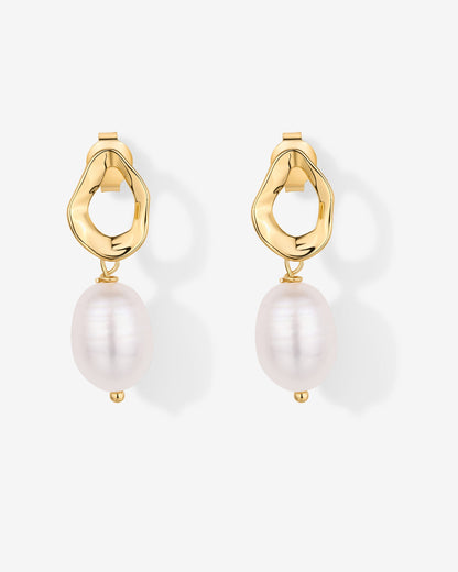 Wavy Pearl Drops Earrings