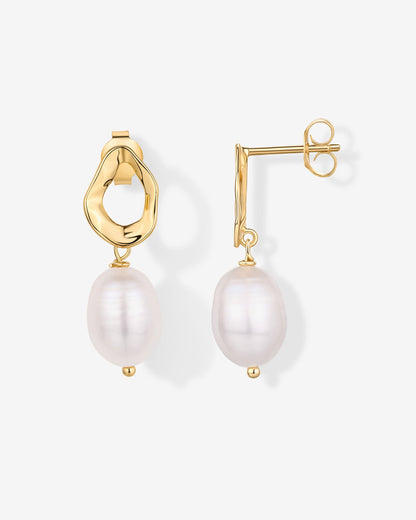 Wavy Pearl Drops Earrings