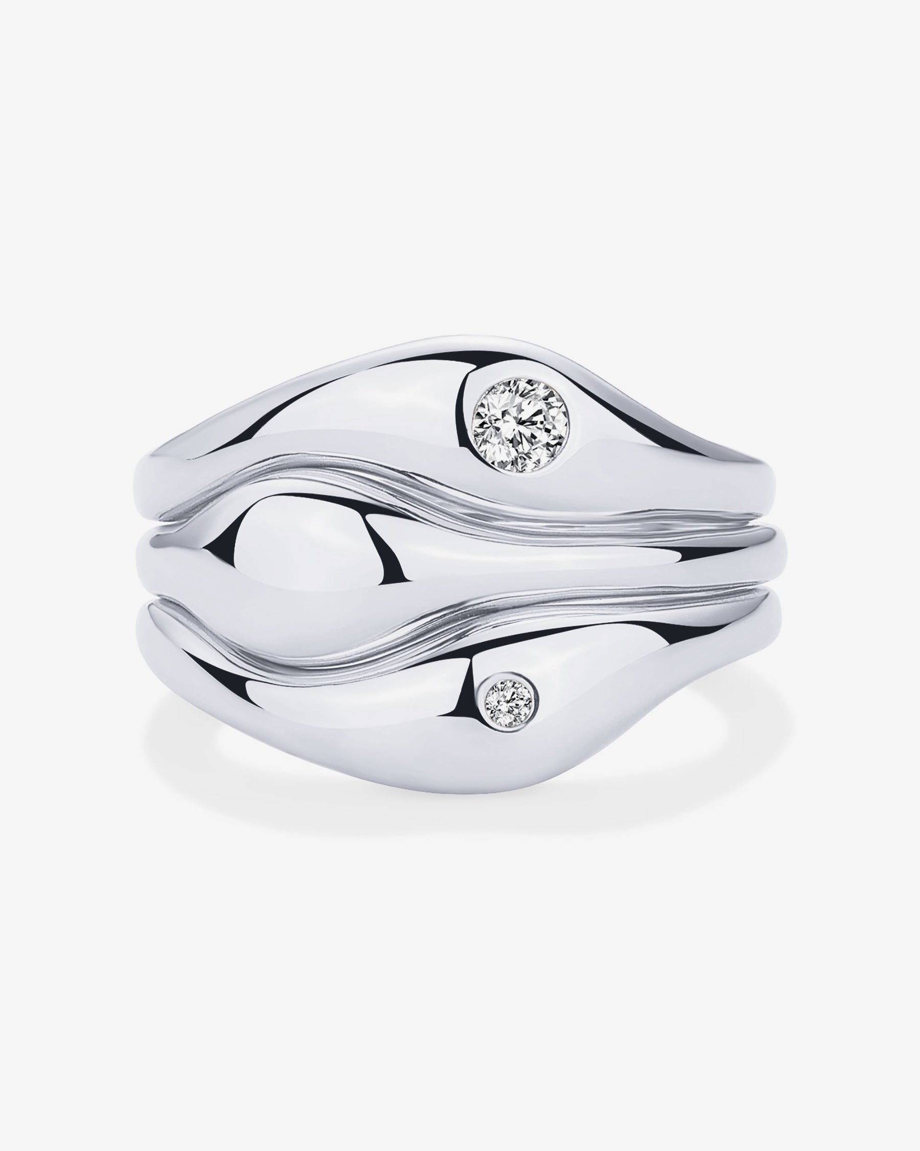 Wavy Triple Ring Stack Set