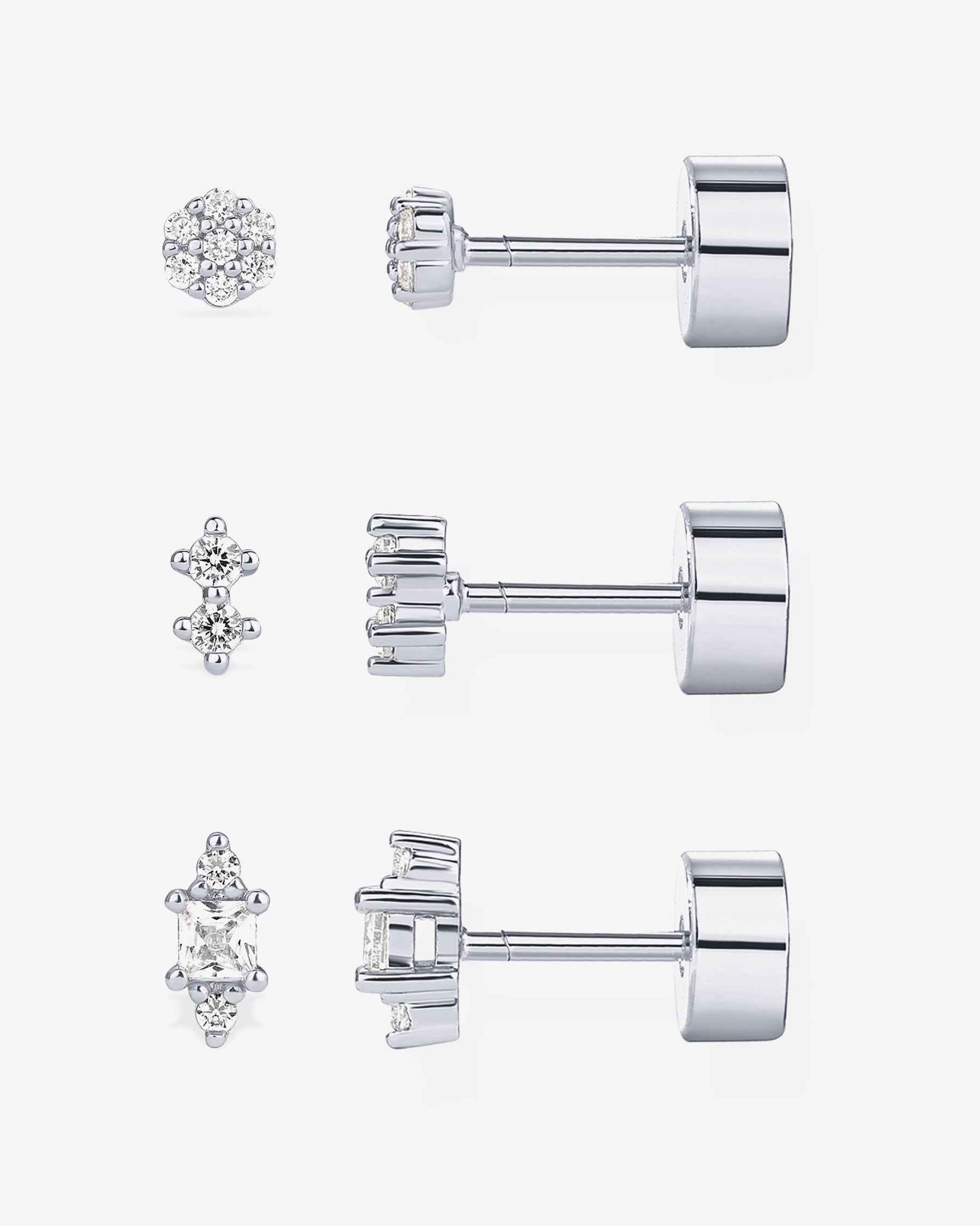 Multi-Shape Flat Back 3 Pack Studs