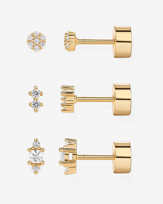 Multi-Shape Flat Back 3 Pack Studs