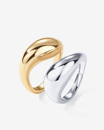 Chunky Two-Toned Stackable Ring Set