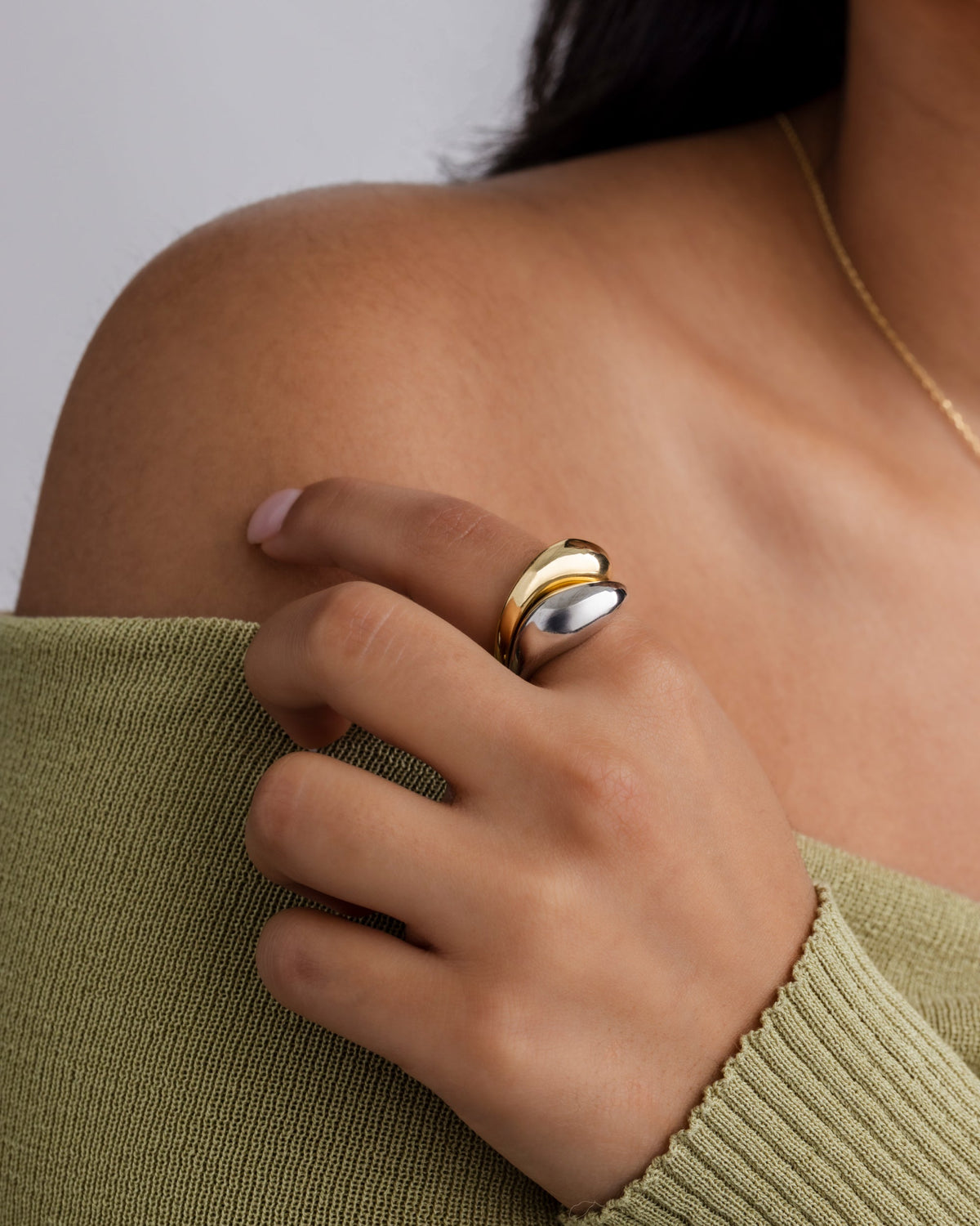 Chunky Two-Toned Stackable Ring Set