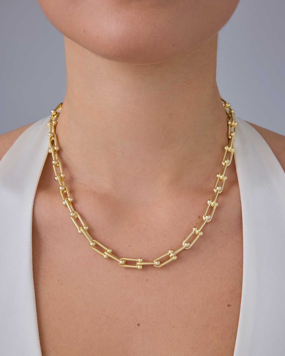 Chunky Barbell Links Chain Necklace