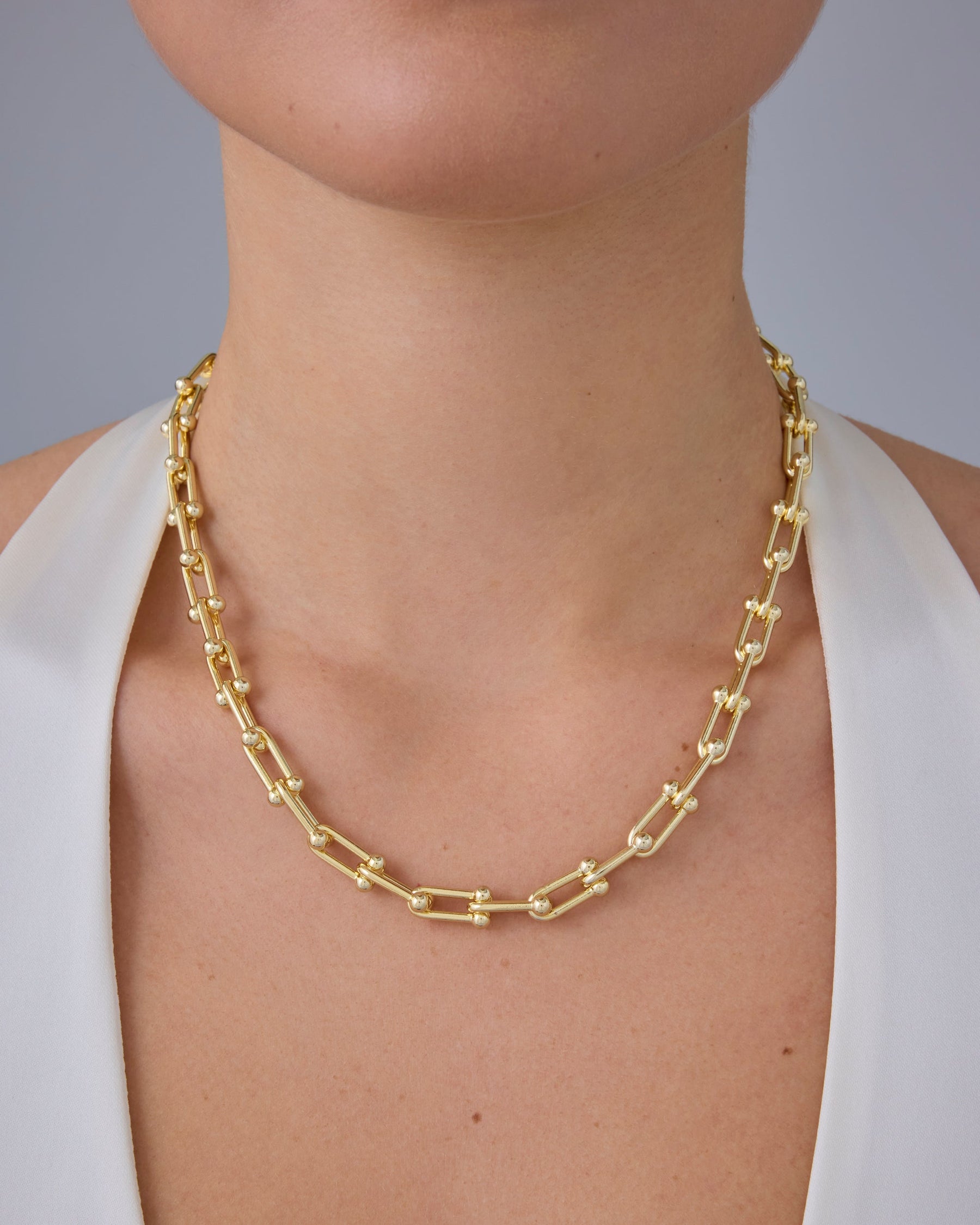 Chunky Barbell Links Chain Necklace