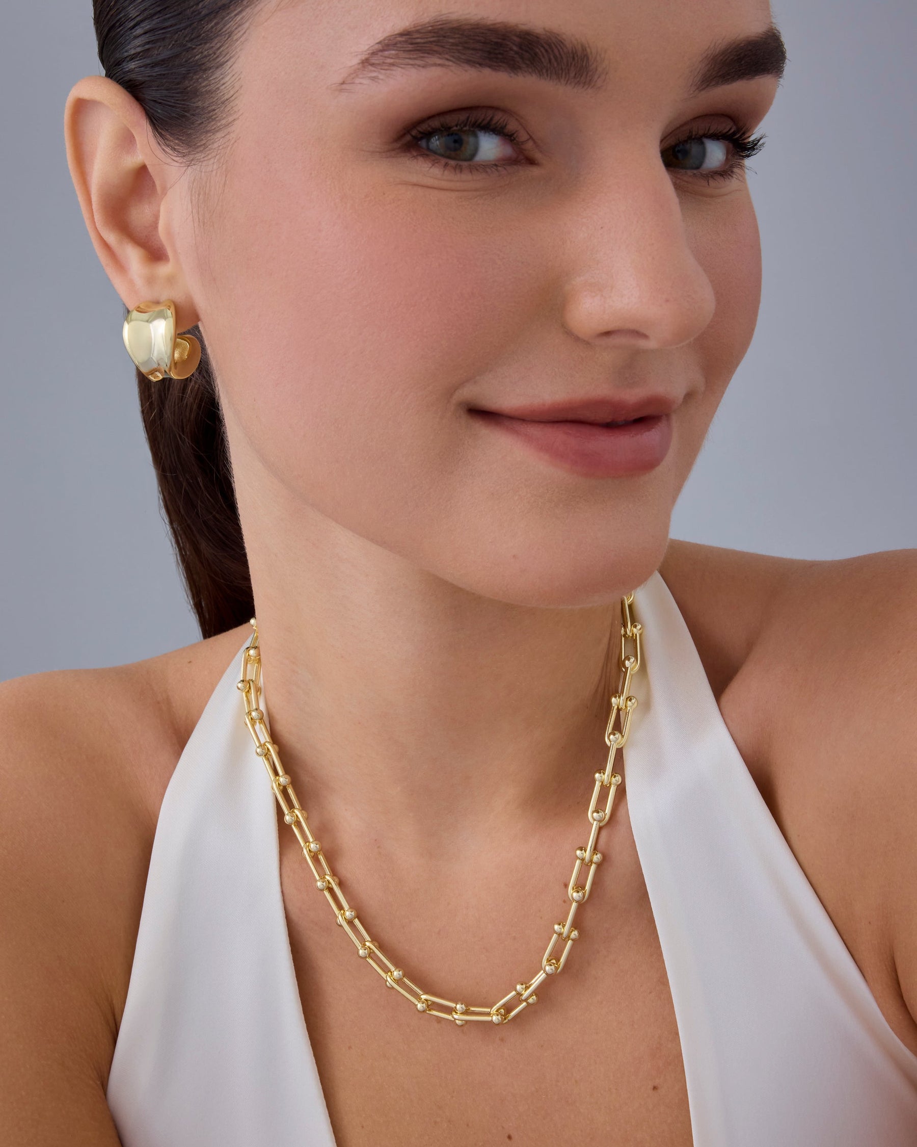 Chunky Barbell Links Chain Necklace
