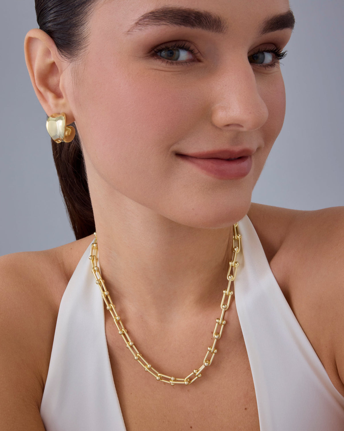 Chunky Barbell Links Chain Necklace