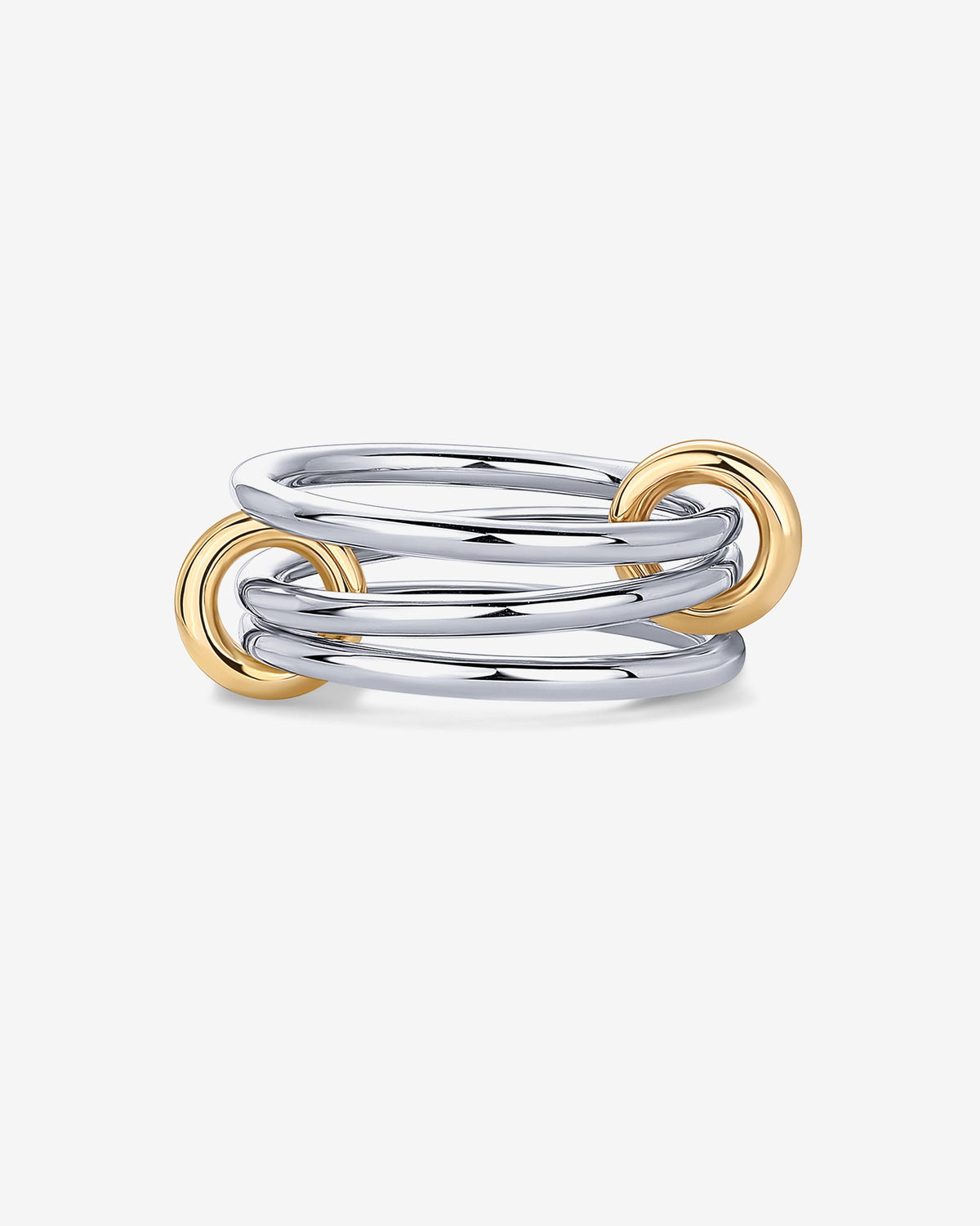 Interlocked Two-Toned Statement Rings