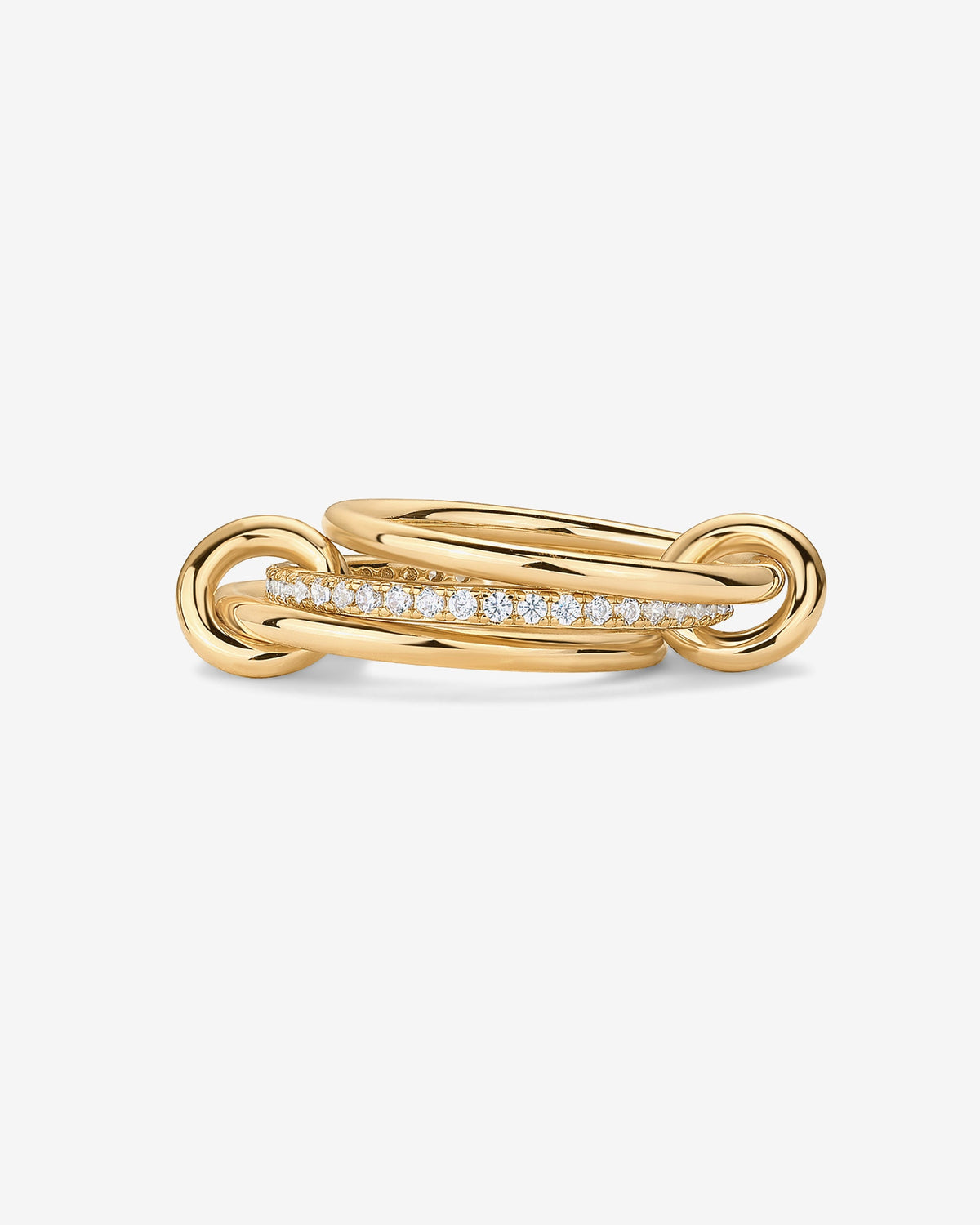 Interlocked Stack-and-Shine Statement Ring