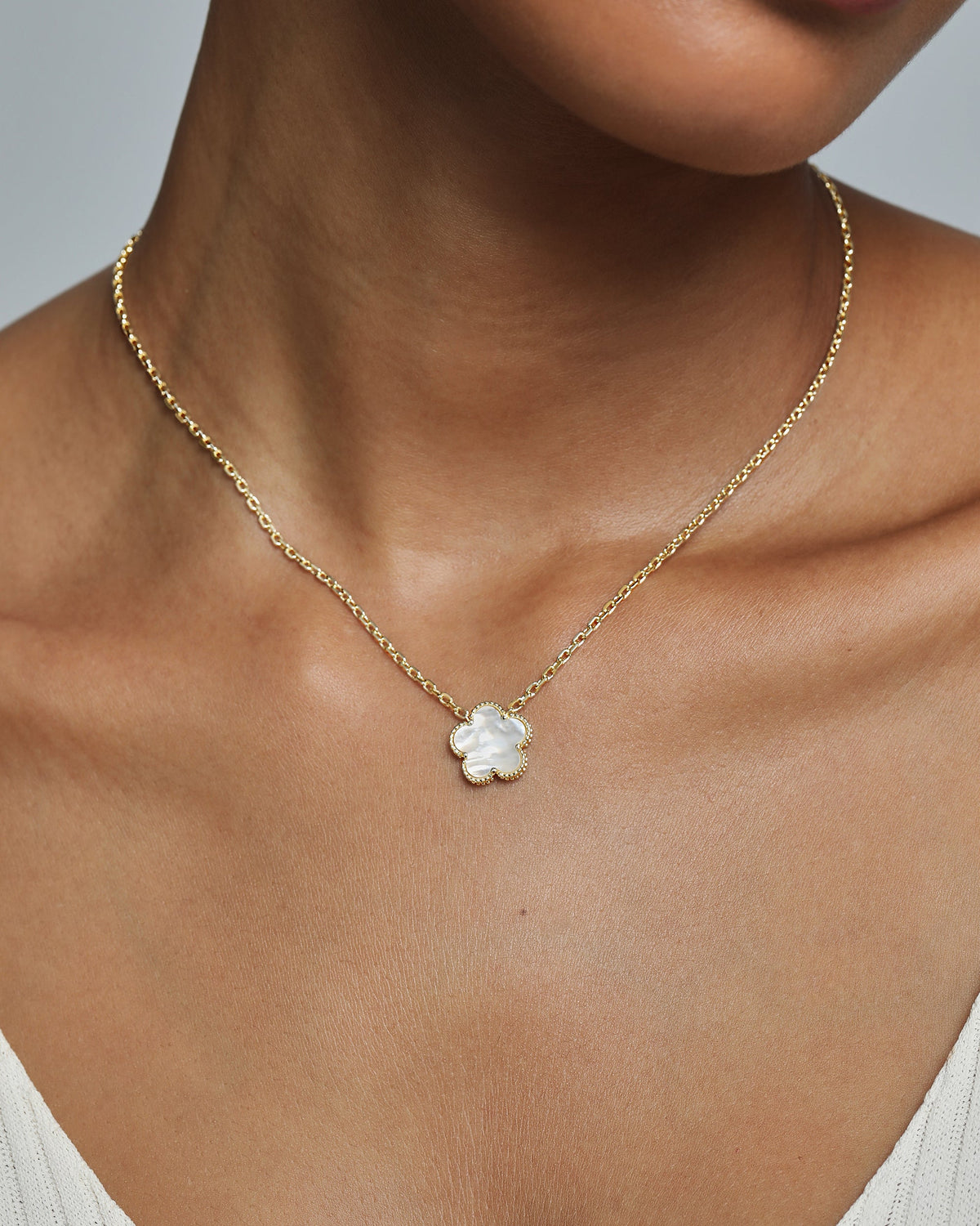Gemstone Clover Necklace