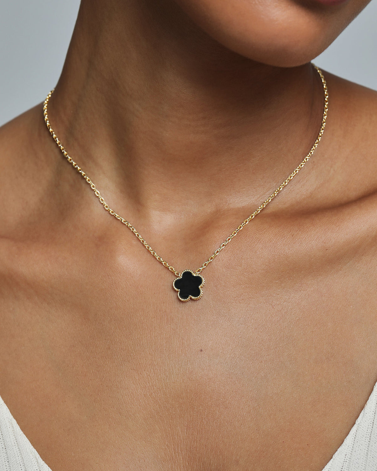Gemstone Clover Necklace