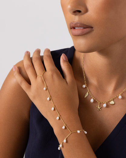 Boho Pearl Hand Chain