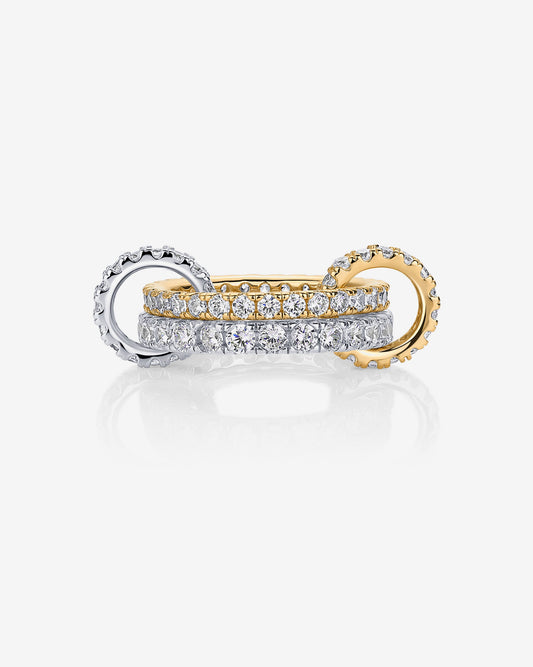 Two Tone Interlocking Chunky Ring