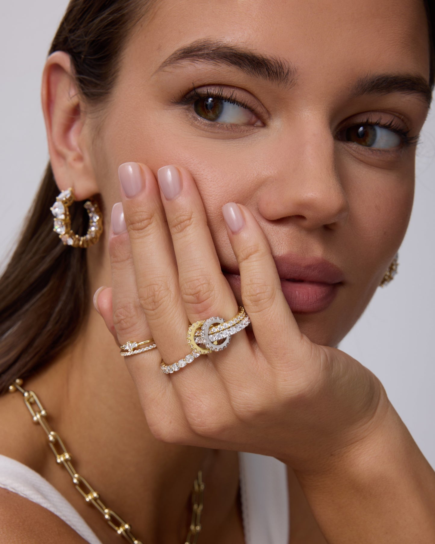 Two Tone Interlocking Chunky Ring