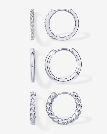 Aurora Trilogy Hoops Set