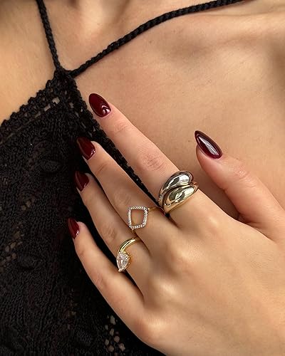 Chunky Two-Toned Stackable Ring Set