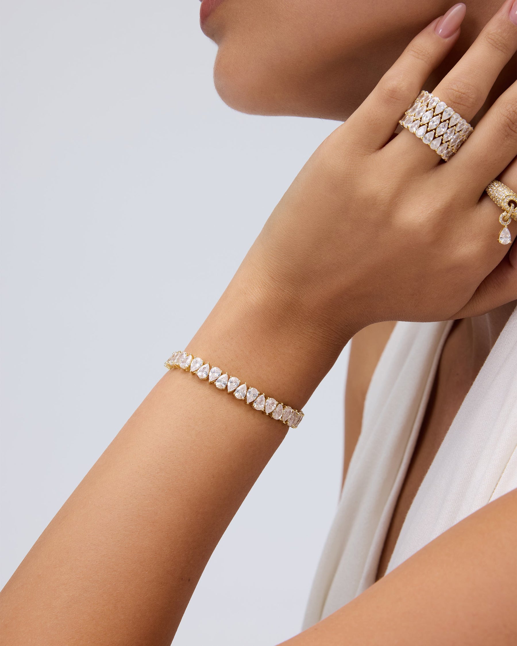 Pear Cubic Zirconia Tennis Bracelet