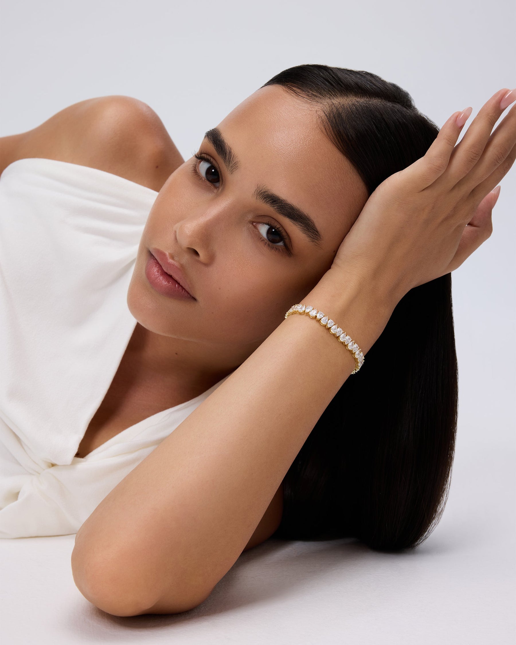 Pear Cubic Zirconia Tennis Bracelet