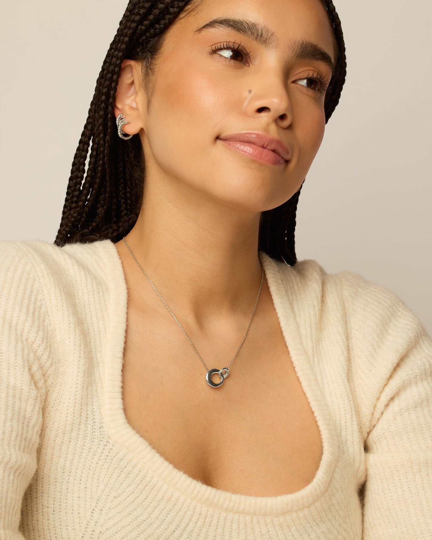 Circle Link Pendant Necklace